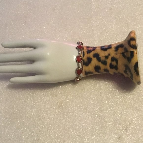 Gorgeous and vintage sterling silver carnelian stone bracelet - Picture 6 of 12